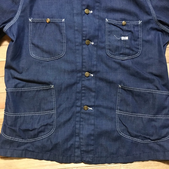 Vintage Lee Denim Work Chore Jacket Men’s Large - Picture 2 of 8